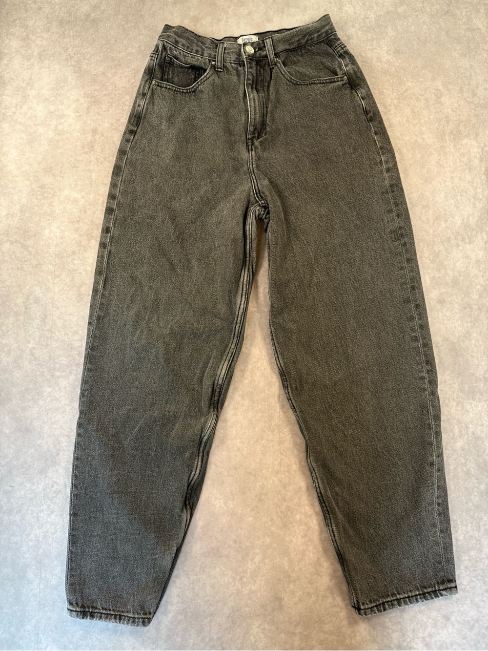 Simple Society High-Waist Women's Black Denim Mom Jeans Size 5 Dark Grey